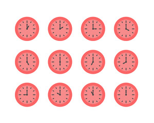 Summer clock icon design with grapefruit. Collection of fruit icons of time.