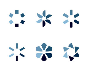 Collection Loading bar status icon. Vector illustration. Set of vector loaded icons. Download progress. Donload or Upload.