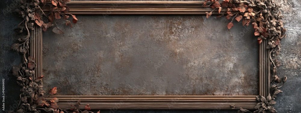 Aufkleber 3d rendering of a vintage wooden frame with a clipping path