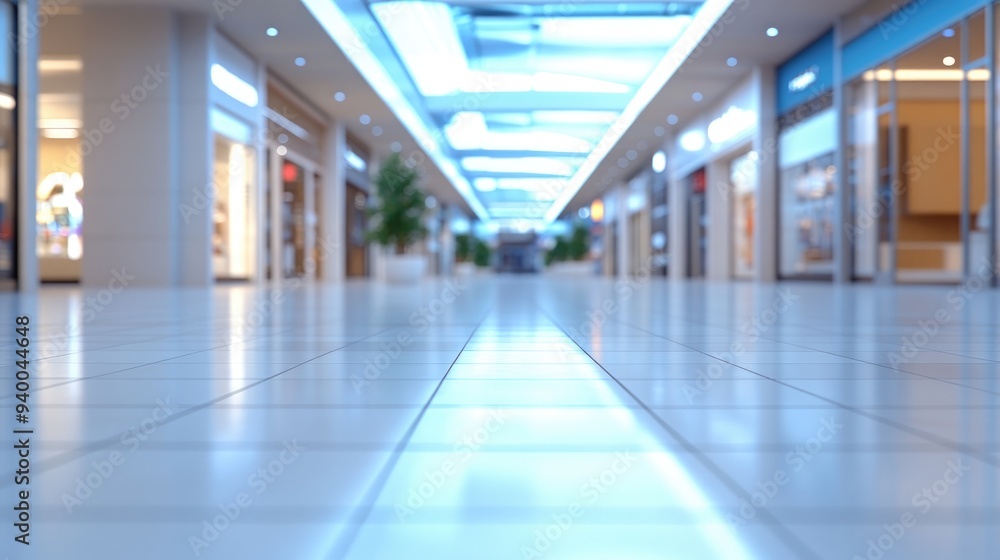 Poster abstract background of a shopping mall in 3d rendering with shallow depth of focus