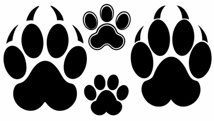 Different animal paw silhouette vector illustration © Trendy CraftSVG 
