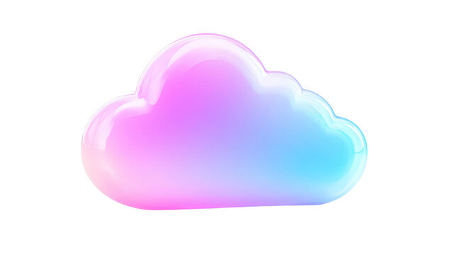 A colorful cloud with pink, blue and purple hues