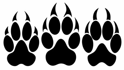 Fototapeta premium Different animal paw silhouette vector illustration