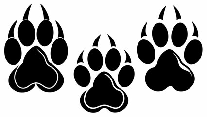 Different animal paw silhouette vector illustration © Trendy CraftSVG 