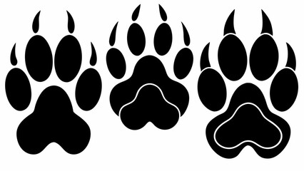 Different animal paw silhouette vector illustration © Trendy CraftSVG 