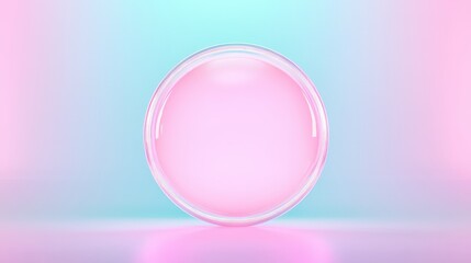 Fototapeta premium A pink sphere is floating in a blue background