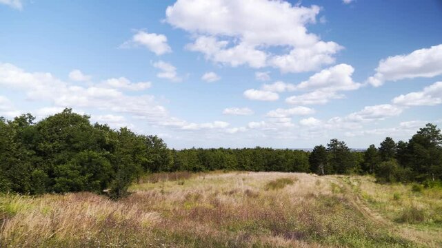 landscape with blue sky and clouds
