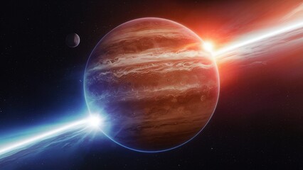 Fototapeta premium 3D Illustration of Venus with Atmospheric Effects in a 4K Space Environment
