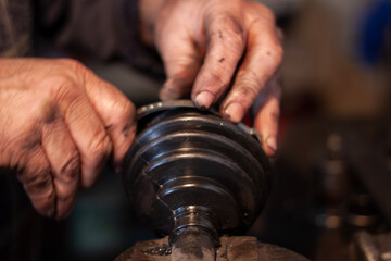 Vintage Mechanical Workshop with Visible Tools and Parts in Disarray