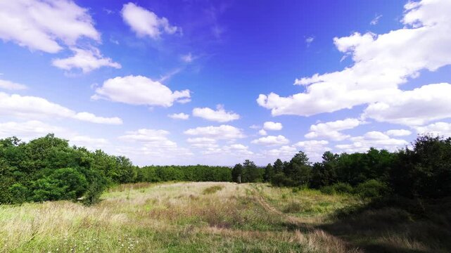 landscape with blue sky and clouds