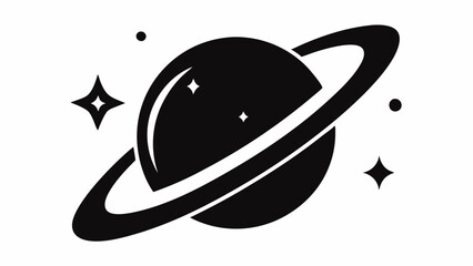 Saturn icon, Saturn with sparkle silhouette, cosmos and planet, Saturn silhouette vector   © Trendy CraftSVG 