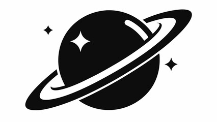 Saturn icon, Saturn with sparkle silhouette, cosmos and planet, Saturn silhouette vector   © Trendy CraftSVG 