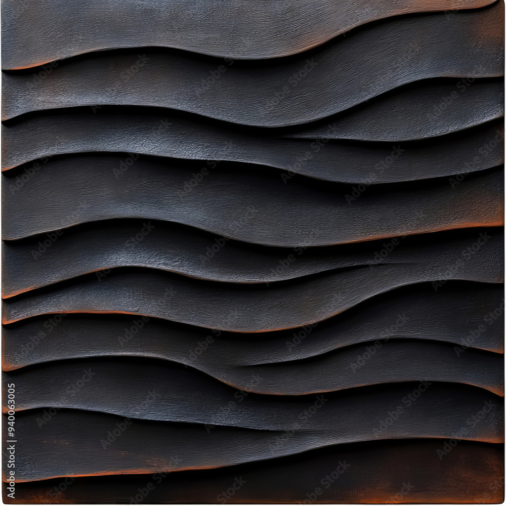 Poster abstract black wave pattern background with textured layers conveying a sense of depth and movement 