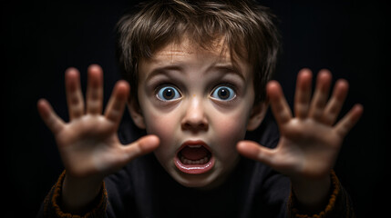 pequeño niño asustado sintiendo miedo y ansiedad preocupado sentimientos y emociones en los niños