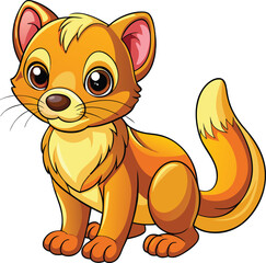 Cute Weasel vector cartoon illustration