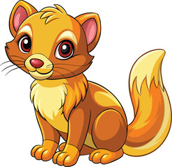 Cute Weasel vector cartoon illustration