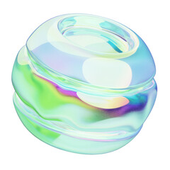 Two Tied Ball Balloon Chrome 3D Abstract