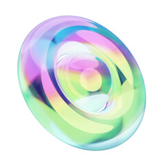 Ball With Ring Chrome 3D Abstract