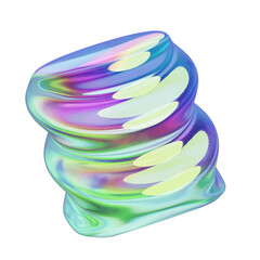 Twisted Wavy Chrome 3D Abstract