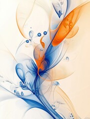Abstract art featuring fluid shapes in vibrant blue and orange tones, creating a sense of movement and harmony.