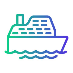 cruise Line Gradient Icon