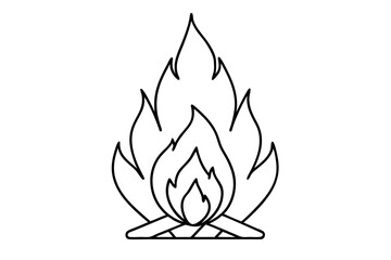 
camp fire icon, silhouette of campfire vector