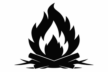 
camp fire icon, silhouette of campfire vector