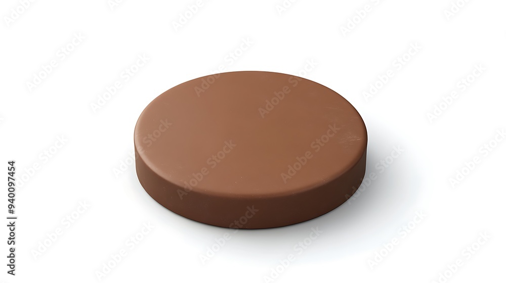 Poster smooth round clay disc in 3d isolated on white background for creative design projects