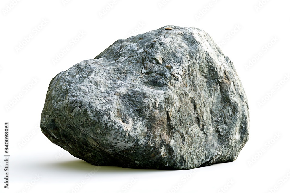 Poster round boulder 3d rendering isolated on white background for designers and artists