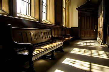 The Regal Seat of Justice - A Royal Judge's Bench in a Grand Courtroom