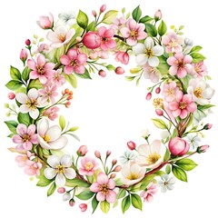 Obraz premium Cornus florida (flowering dogwood) pink blossoming frontal set street summer trees on white background