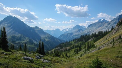 Obraz premium Mountain landscapes inspire awe with their majestic peaks and valleys.