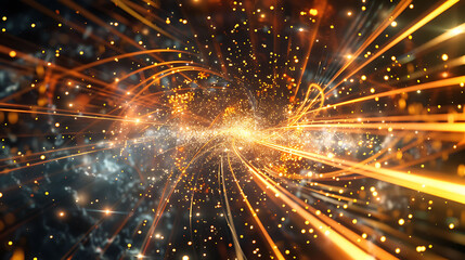 Fototapeta premium Dynamic image of the Higgs boson field influencing the mass of particles in a highenergy environment