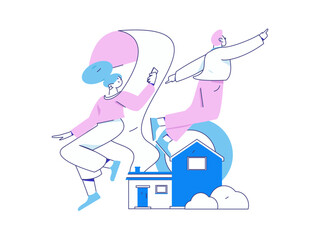 Home loan flat vector concept operation illustration
