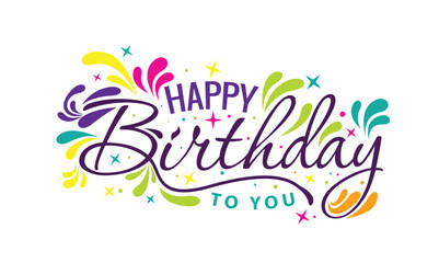 happy birthday text typography	