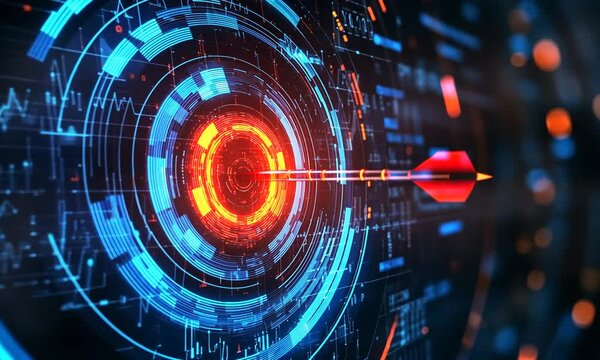 Digital Target with a Red Dart