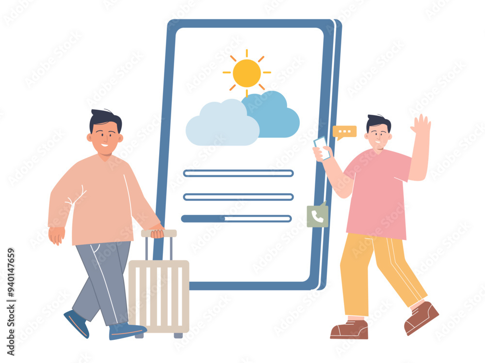 Poster weather app weathercast digital application mockup technology widget mobile phone design phone apps 