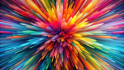 Explosion of vibrant colors in abstract pattern, burst, colorful, vibrant, explosion, abstract, rainbow, vivid, paint
