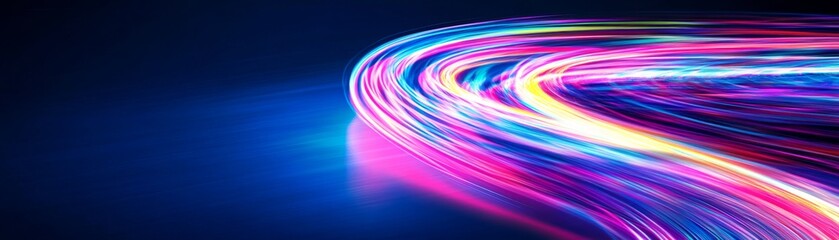 Fototapeta premium Luminescent Swirls of Energy - Abstract Bright Light Trails on Dark Canvas