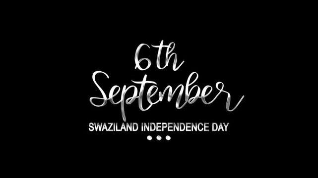 Happy Swaziland Independence Day Text Animation on Silver Color. Great for Happy Swaziland Independence Day Celebrations, for banner, social media feed wallpaper stories.
