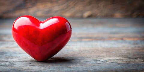 Fototapeta premium Red heart symbolizing enduring love on Valentine's Day , romance, affection, passion, relationship, commitment