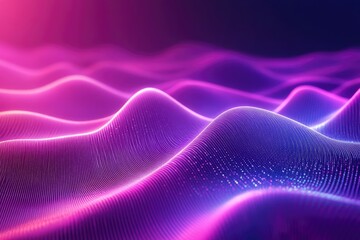 Abstract waves shape glowing in ultraviolet spectrum. Background for banner, backdrop or texture for 3D mapping , ai