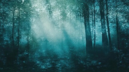 Obraz premium A mystical forest scene with ethereal light and calm atmosphere, perfect for nature and tranquility themes.