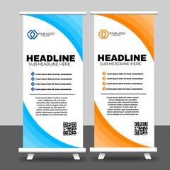 Abstract roll up display standee banner