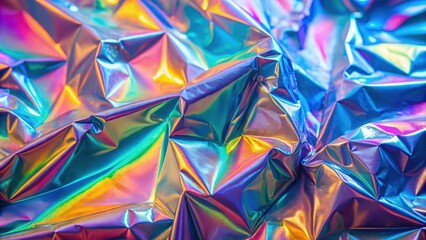 Abstract holographic neon foil background with iridescent colors, neon, holographic, foil, abstract, background
