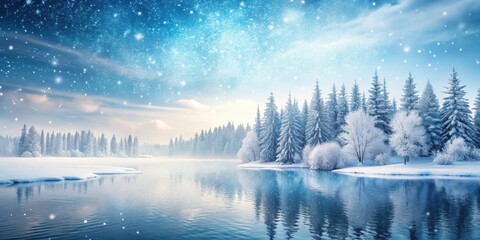 Snow falling gently over a peaceful and serene winter landscape, winter, wonderland, snowfall, serene, landscape, nature, cold