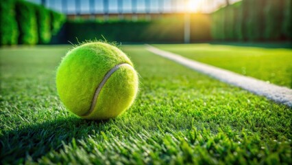 Tennis ball on grass court, Tennis, ball, grass, sport, court, green, game, outdoor, recreation, equipment, spherical, round