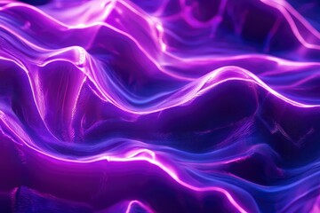 Obraz premium Abstract waves shape glowing in ultraviolet spectrum. Background for banner, backdrop or texture for 3D mapping , ai