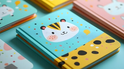 Colorful  Animal Notebook Mockup.