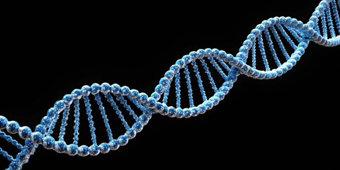 DNA helix on black background, genetics, science, biology, molecules, double helix, structure, research, technology